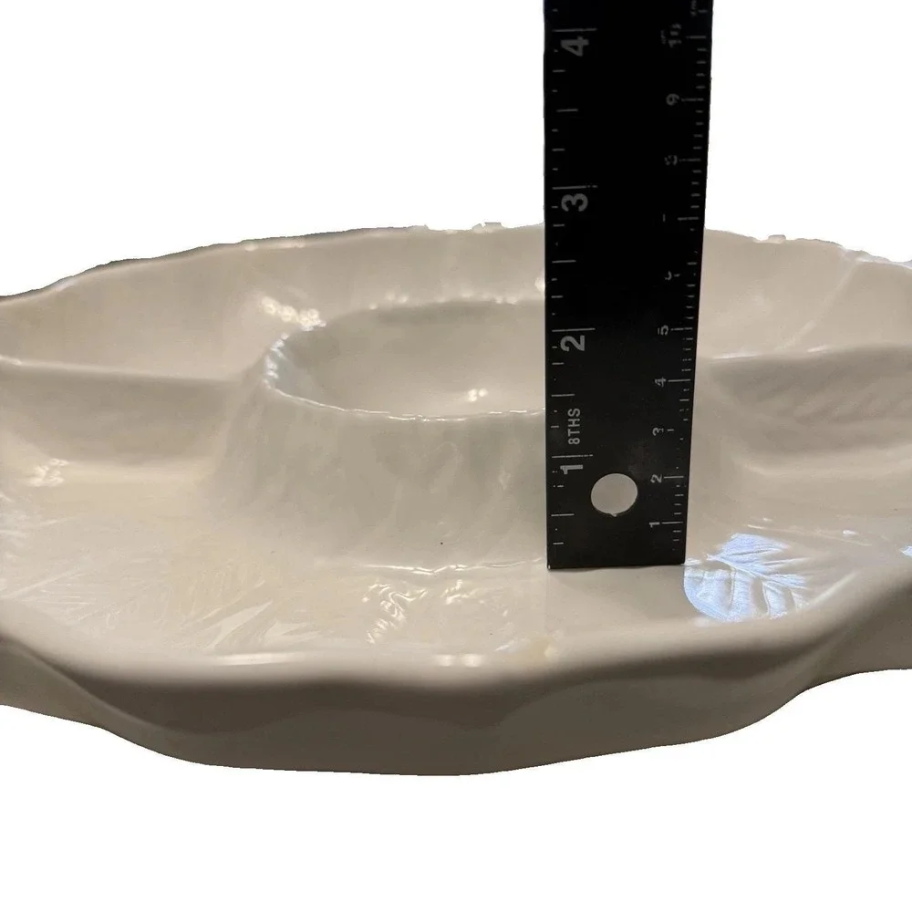 Vintage Japan Stoneware Chip Dip Platter 12